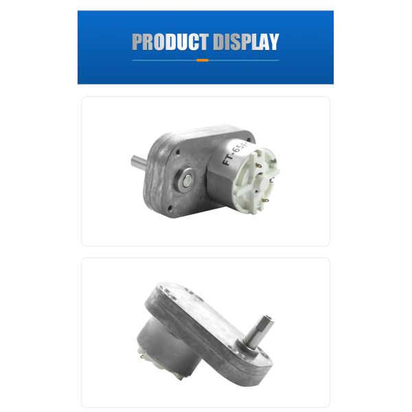 FT-65FGM500 Slow Speed 12V DC Motor 1-200rpm High Torque DC Gear Motor For Valve