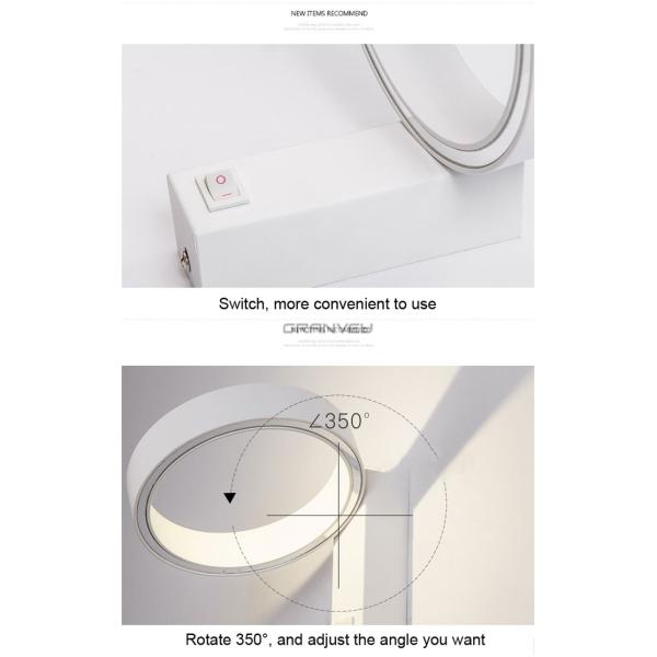 5W 150mm Round Circle Internal Wall Lights , Led Interior Wall Lights White Housing Color