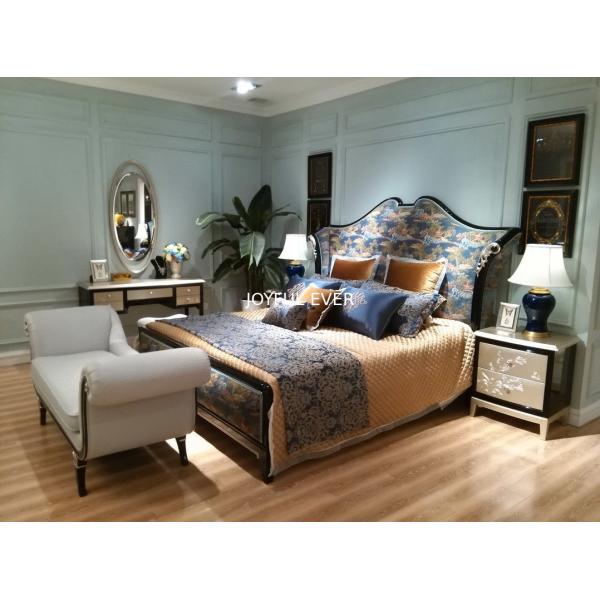 Custom made European design Long bench furniture by Fabric upholstered with Sliver painting legs