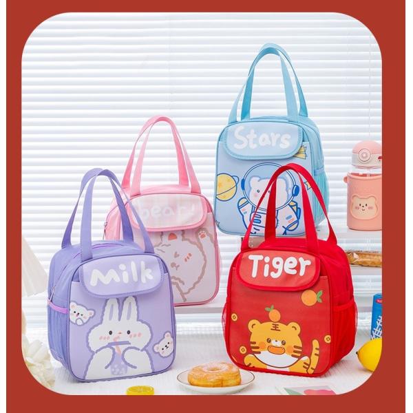 Kids Oxford Fabric Insulated Cooler Bag Waterproof Thermal Lunch Bag For Food Delivery