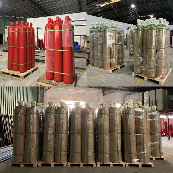 Système d'extinction des incendies par gaz inerte IG55 à pression de fonctionnement de 150 à 300 bar et température de stockage de -10 à 50 °C pour les centres de données