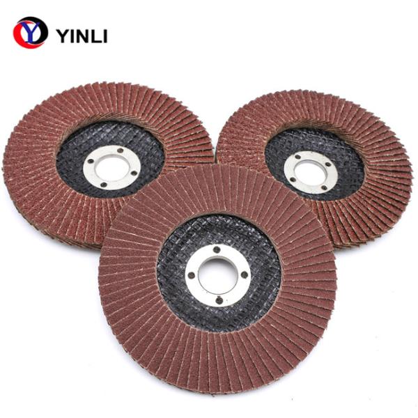 T27 Type Aluminum Flap Dis , 60 Grit Flap Disc 100mm For Metal