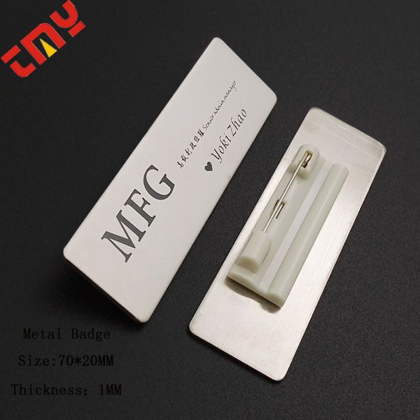 Cheap Blank Stainless Steel Metal Staff Lapel Pin Name Badge
