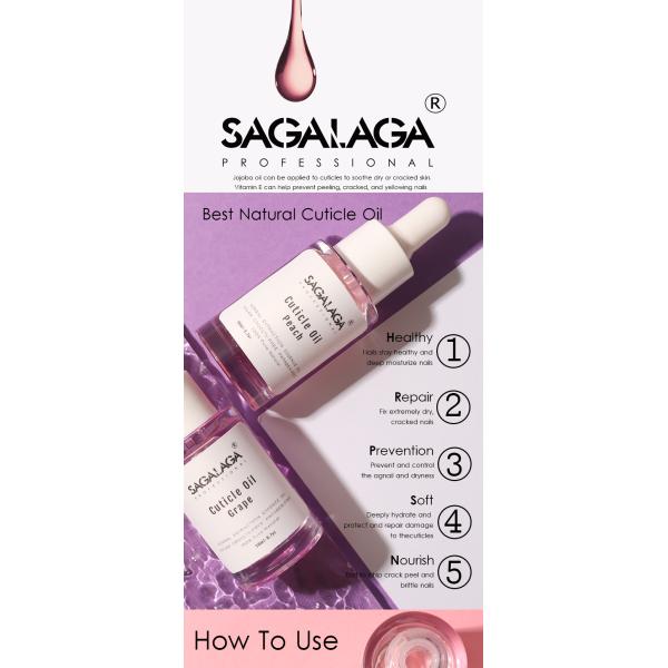 Aceite Fortalecedor SAGALAGA para el Cuidado de las Uñas con Fórmula Saludable, Nutre e Hidrata las Cutículas, para Uñas Hidratadas, Logotipo Personalizado