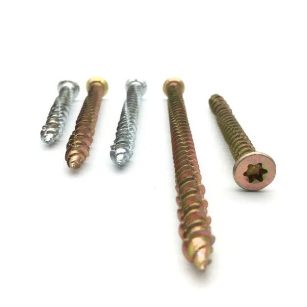 TOBO High Quality Flat Head Concrete Screw Torx Drive Yellow  Zinc Plated