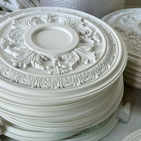 M-7100 Good Quality Quick Installation Indoor Decoration Pu Golden Silver Antique Decorative Medallions