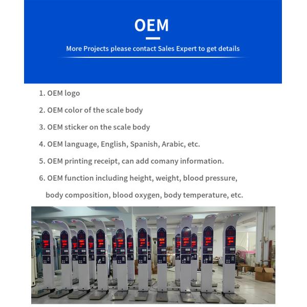 Professional Electronic Body BMI Test Machine with Printer Product Size 33*55*235cm