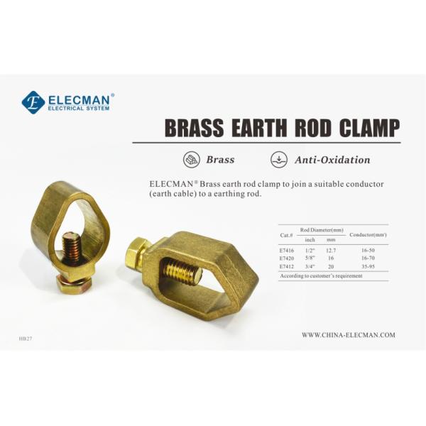 Медная струбцина земли проводника латунной арматуры BS с зазмелением штангой 32mm