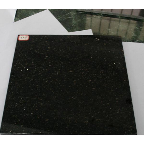 Dramatic Design Black Galaxy Granite Slab For Kitchen Countertop / Island Top