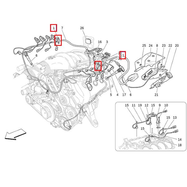 Pour la Maserati GranTurismo Quattroporte M139 4.2 4.7 Ferrari 430 599 Injecteur d'huile à buse d'éclairage OEM 213635