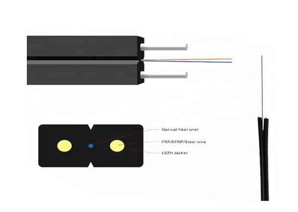 Cabo de remendo de fibra ótica do cabo da gota lisa de FTTH com o conector do SC/APC/UPC