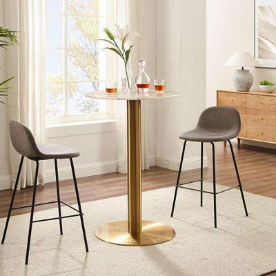 Multiscene Small Chrome Cafe Table Practical Anti Abrasion For Home