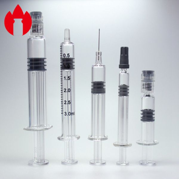 1ml 2.25ml 3ml 5ml Glass Prefilled Syringes Clear Color For Pharmaceutical or Cosmetic