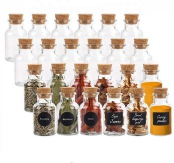 5oz Kitchen Seasoning Empty Spice Jars With Cork Lids And Labels