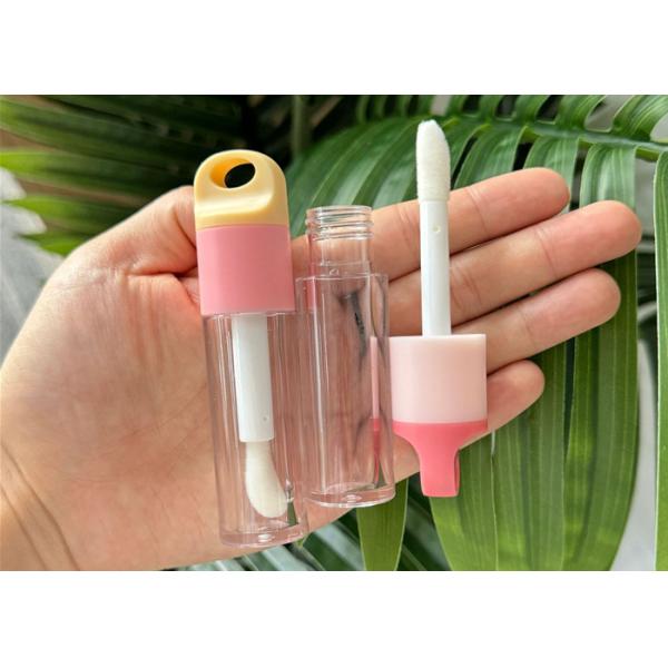 Keychain Hole Shape Cap 4ml 6ml Thick Round Lip Gloss Rod Tube Large Brush Lip Gloss Bottle