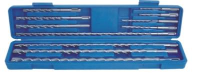 11-piece SDS-plus hammer drill set in Plastic box, single or cross tip