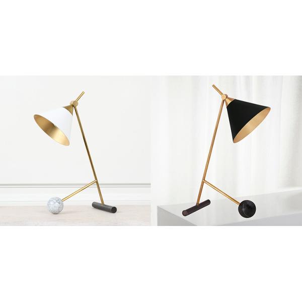 Height 54cm Iron White / Black Reading Bedroom Nightstand Lamps