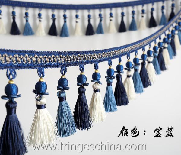 Handmade fashionable chain beads lace tassels fringes for curtain/sofa/pillow/stage decoration