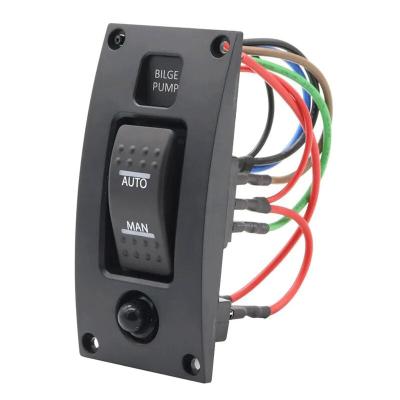 Waterproof 12-24V Auto Bilge Pump Switch Alarm Ship Deck Cleaning Control Panel