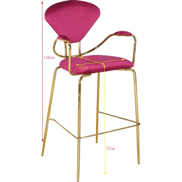 Flannel Fabric 77cm 116cm Wrought Iron Bar Chair