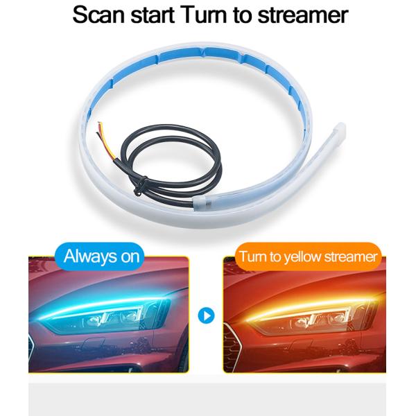 Couleur 300mm de bande à tube en ruban du phare LED de voiture de secours double 450mm 600mm