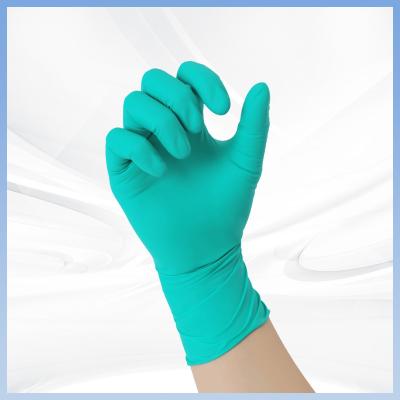 As luvas verdes do nitrilo pulverizam o látex livre livre para o produto químico de pintura resistente