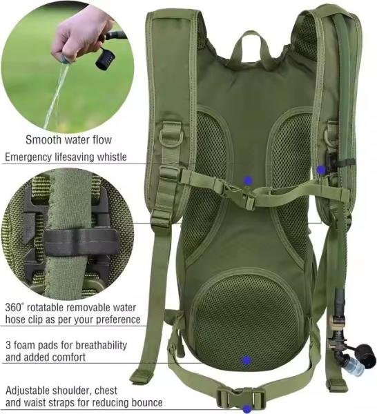 Mochila Molle Táctica 3L Para Ciclismo Caminhada Corrida Montanismo Saco de armazenamento de água