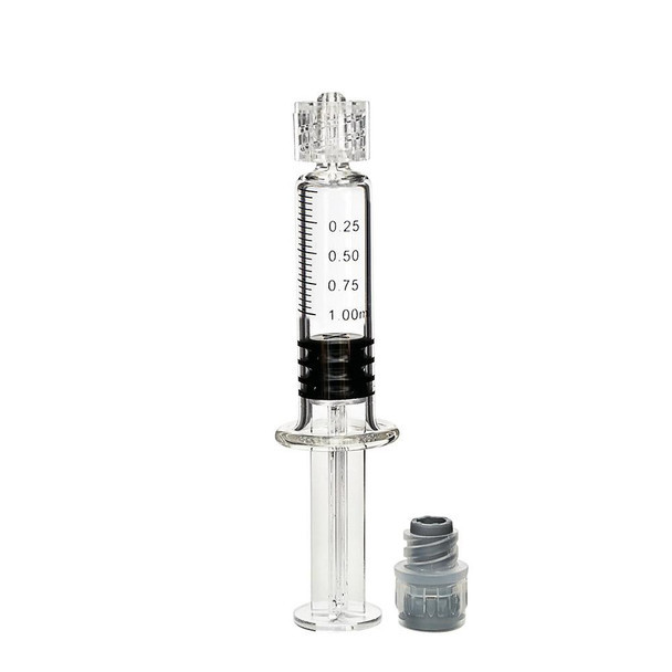 КБР масло стеклянный шприц Luer Lock THC масло шприц 1 мл пустой Luer Cap стеклянный шприц