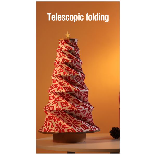Decorative Tree Christmas Paper Lamp Rechargeable Handmade ODM
