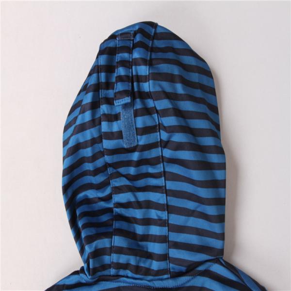 Stockpapa blue Striped Children's Winter Clothes Softshell Hooded Jacket