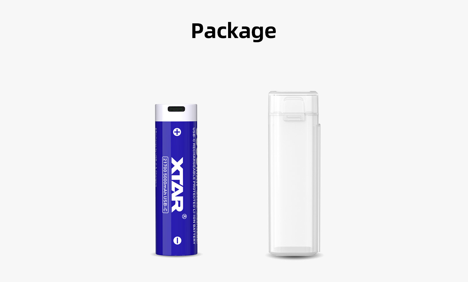 21700 Battery 5000mAh USB-C Rechargeable with Standard Fit 75.5mm for Reliable Power Supply