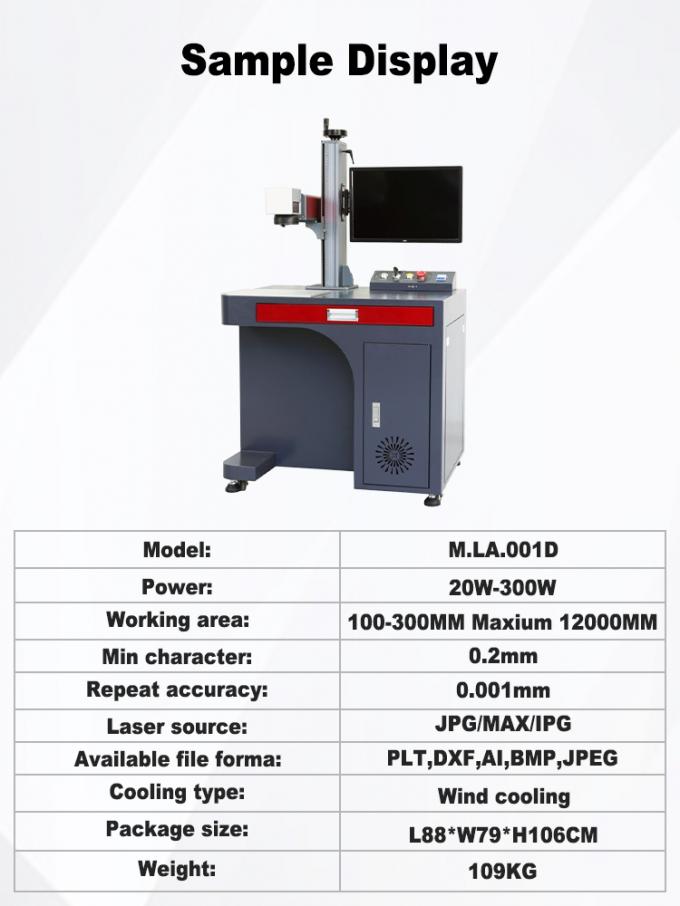 50W Power Desktop Fiber Laser Engraver with 0.001mm Repeat Accuracy and Wind Cooling for Metal Jewelry Marking