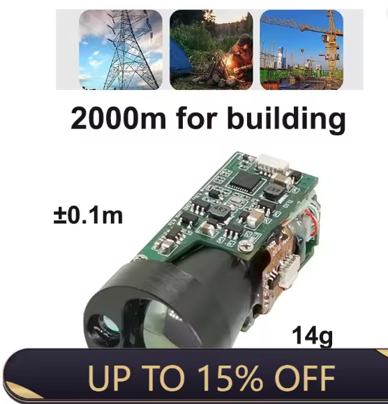 Outdoor Racing Drone Parts Thermal Imaging Night Vision Device 2Km Range 2000m Laser Rangefinder Module Accessory Pod Ranging
