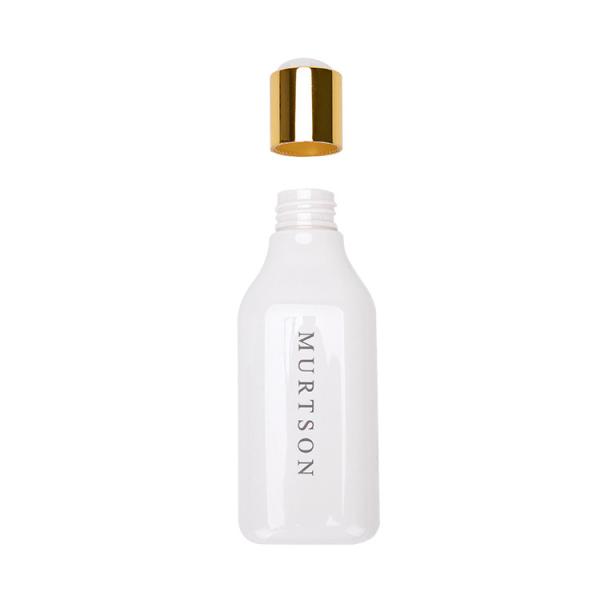 Empty White Plastic Shampoo Bottles Leakage Proof with Disc Cap Customizable for Shower Gel and Body Cream