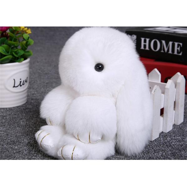 Pink Rabbit Fur Keychain