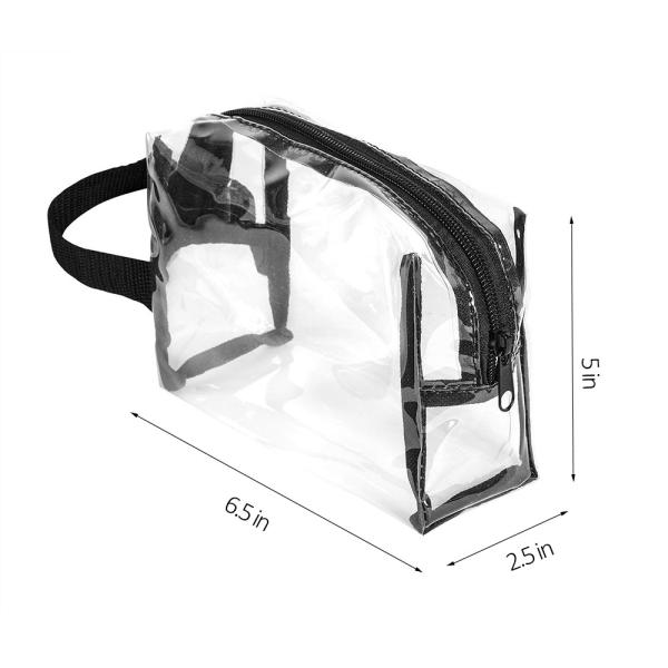 Transparent Beauty Bag Water Resistant Cosmetic Bag with Zipper and Handle