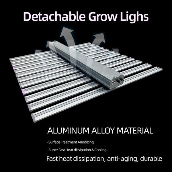 Dimmable Detachable Aluminum LED Grow Light 1200W For Healthy Plant Growth