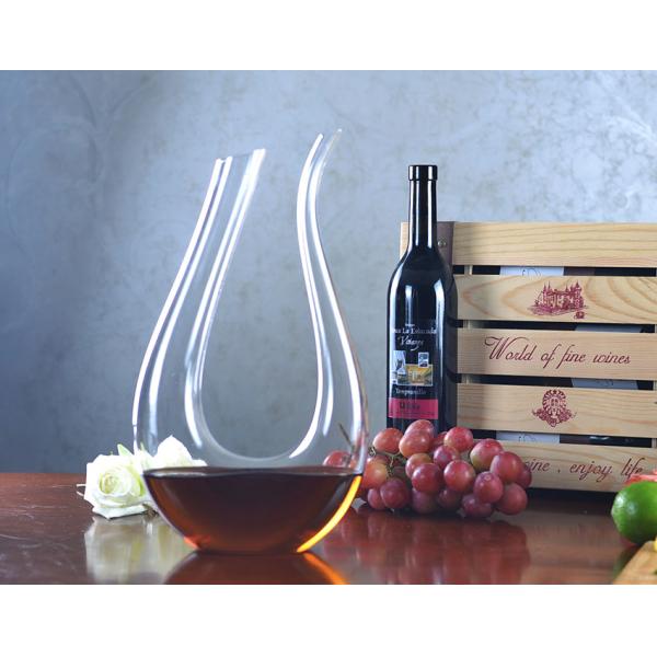 1 Liter U Shaped Glass Wine Decanter 100% Hand Blown Lead Free Sodalime Glass