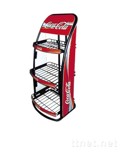 Розничная стойка пола стеллажа для выставки товаров с 3 исправленными полками провода для кокосов дисплея выпивает бутылки