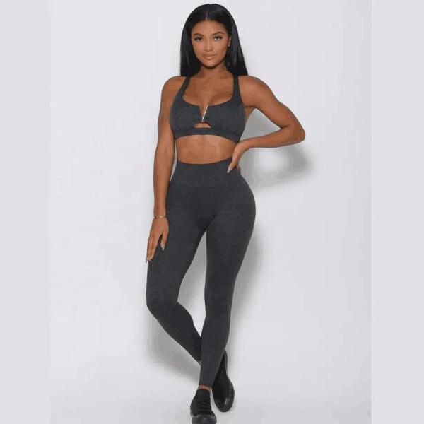                  Wholesale 3 Piece Sportswear Long Sleeve Crop Top Pant Yoga Workout Set Women Clothing Active Wear Gym Fitness Sets             