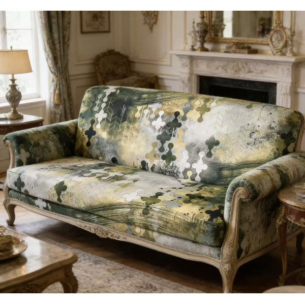 Italian Renaissance-Inspired European Vintage Printed Velvet for Furniture