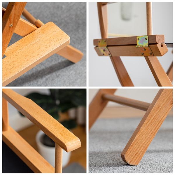 Logo None or Custom Logo Tall Wooden Folding Director Chair for Outdoor Indoor Camping