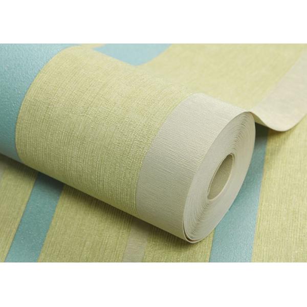 Waterproof Vinyl Wall Coverings Embossed Stripes Pattern Wallpaper For Bedroom 0.53*10M