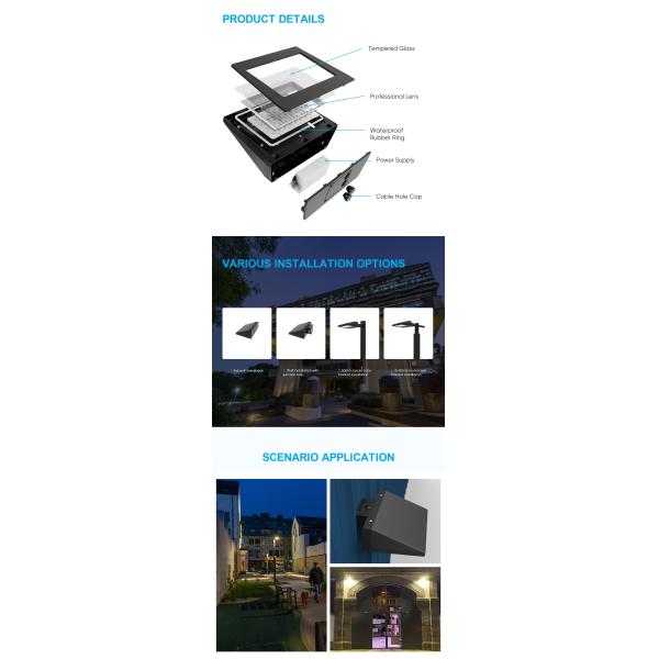 Éclairage LED de haut de poste de 6000K IP66 IK09 Éclairage LED monté sur pôle