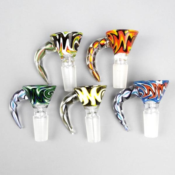 Thick Glass Bongs Accessories Glass Slides With Handle Bowl Funnel Male Hourglass