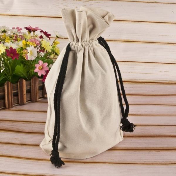Handled Reusable Cotton Shopping Bags Gift Jute Small Cotton Drawstring Bags