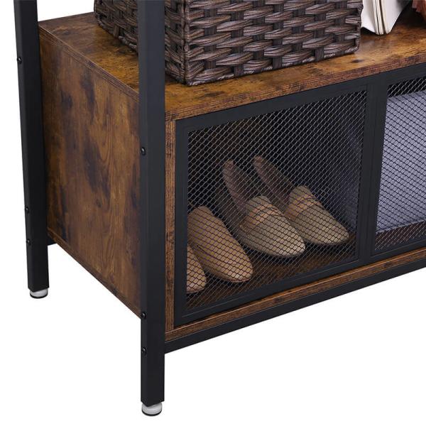 Open Wardrobe with Cabinet, Industrial Open Wardrobe, Storage Wardrobe for Bedroom, Drawer Dresser, XHSR22BX