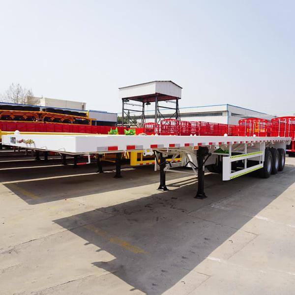 12500*2500*1600 MM Steel Plate Flat Container Semi-Trailer with 3/4-Axis and Customizable Air Suspension Steel Suspension
