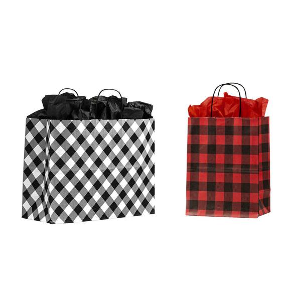 FSC Flat Bottom Kraft Paper Bags For Shopping Mall