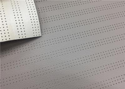 Custom Polyester Faux Leather , 1.0 Mm Light Grey Pvc Leather Fabric Fire Resistance